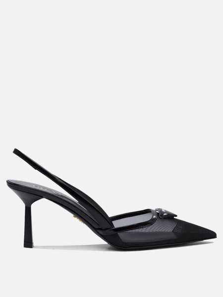 【関税込み】PRADA Mesh fabric slingback 75 mm Prada Mesh fabric slingback 75 mm Black - Women | VIETTI