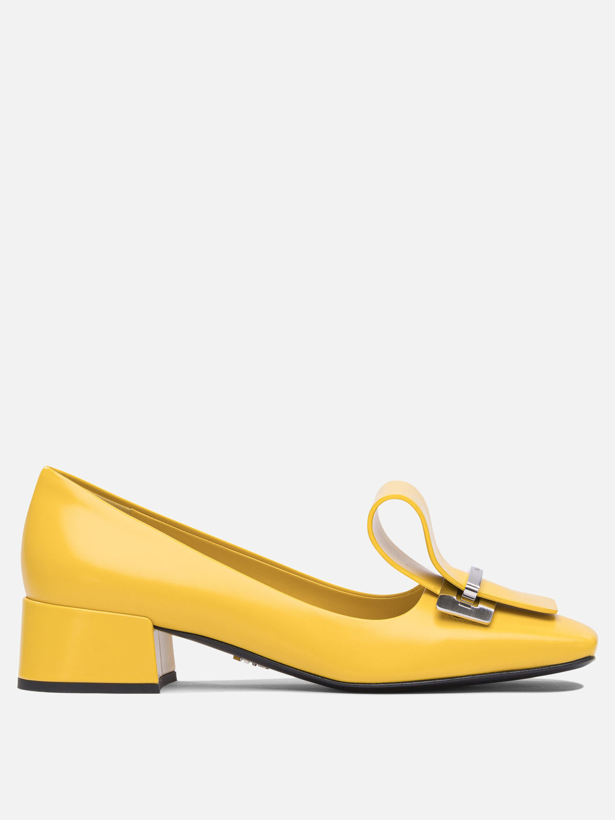Prada Brushed leather pumps 35 mm Yellow