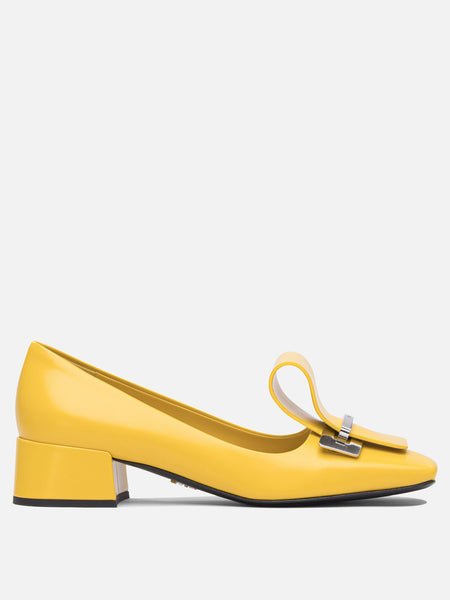 パンプス PRADA BICOLOR BRUSHED LEATHER PUMPS Silk/black Two-tone Brushed Leather Pumps | PRADA