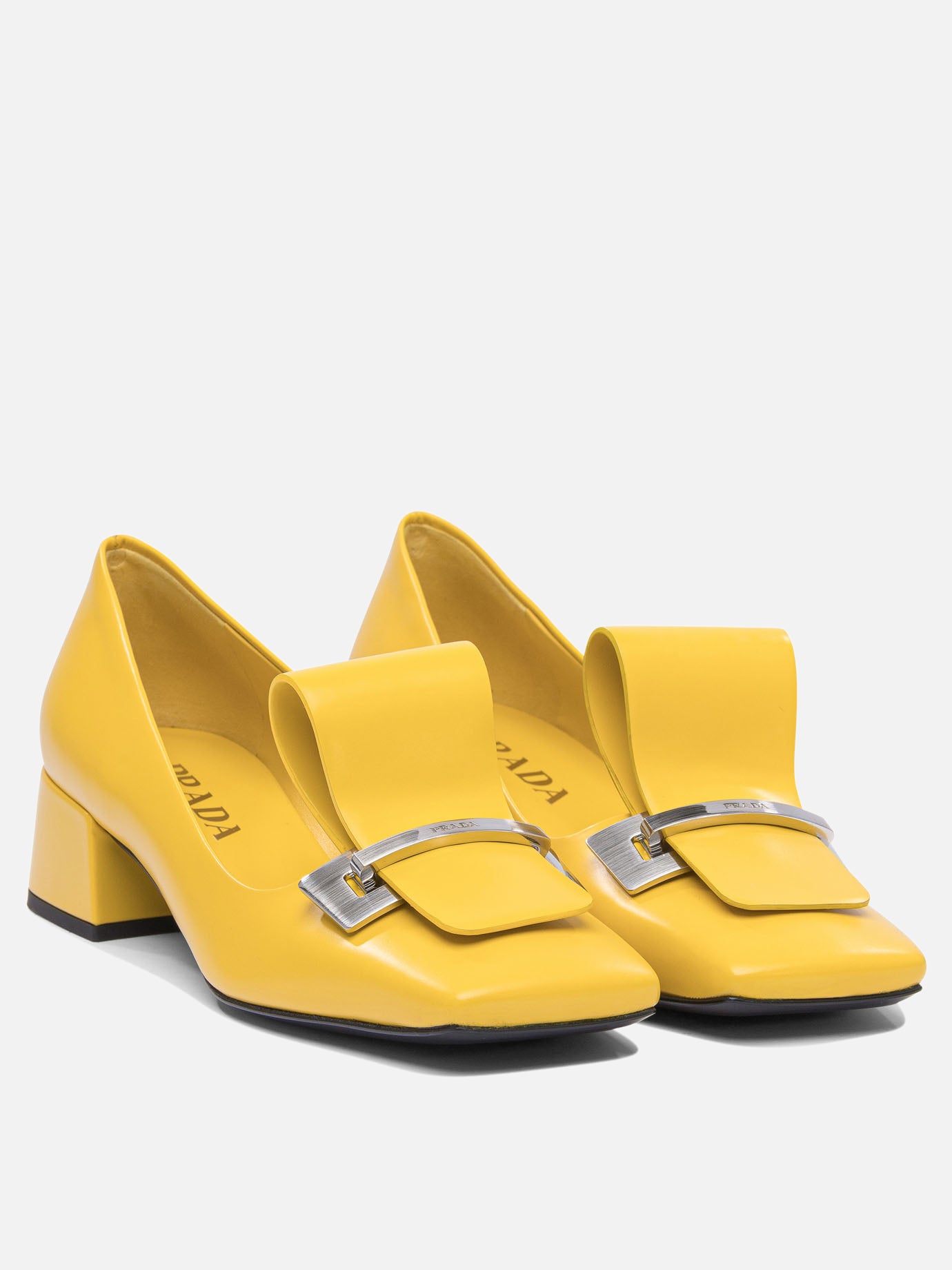 Prada Brushed leather pumps 35 mm 13416252_36 Yellow thumbnail_2