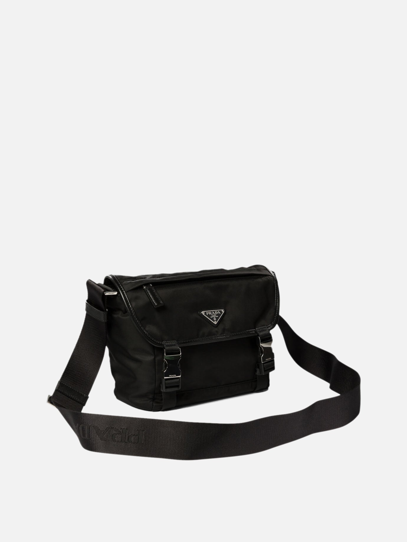 Prada Re-Nylon and Saffiano crossbody bag Black