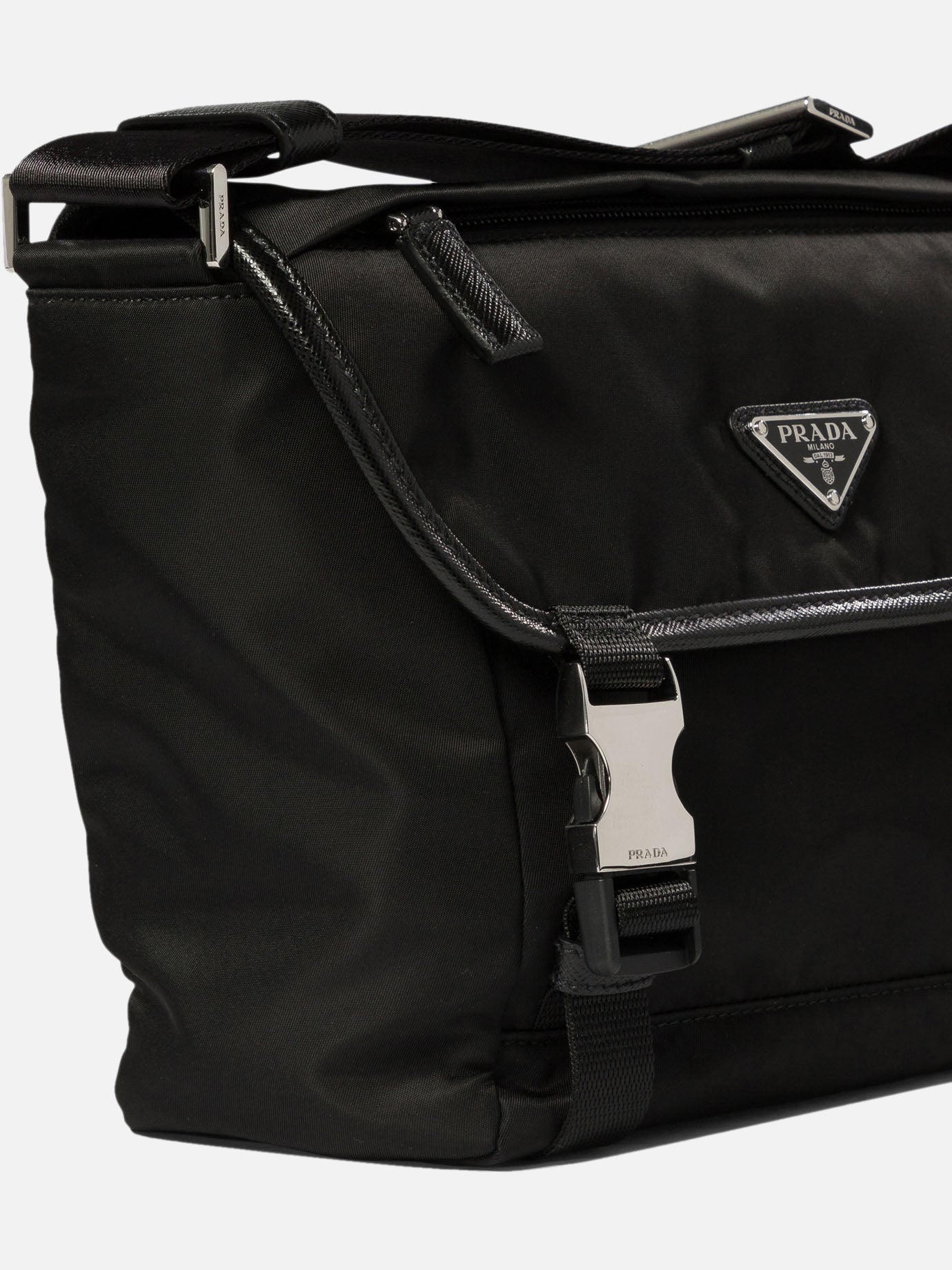 Prada Re-Nylon and Saffiano crossbody bag Black - Men