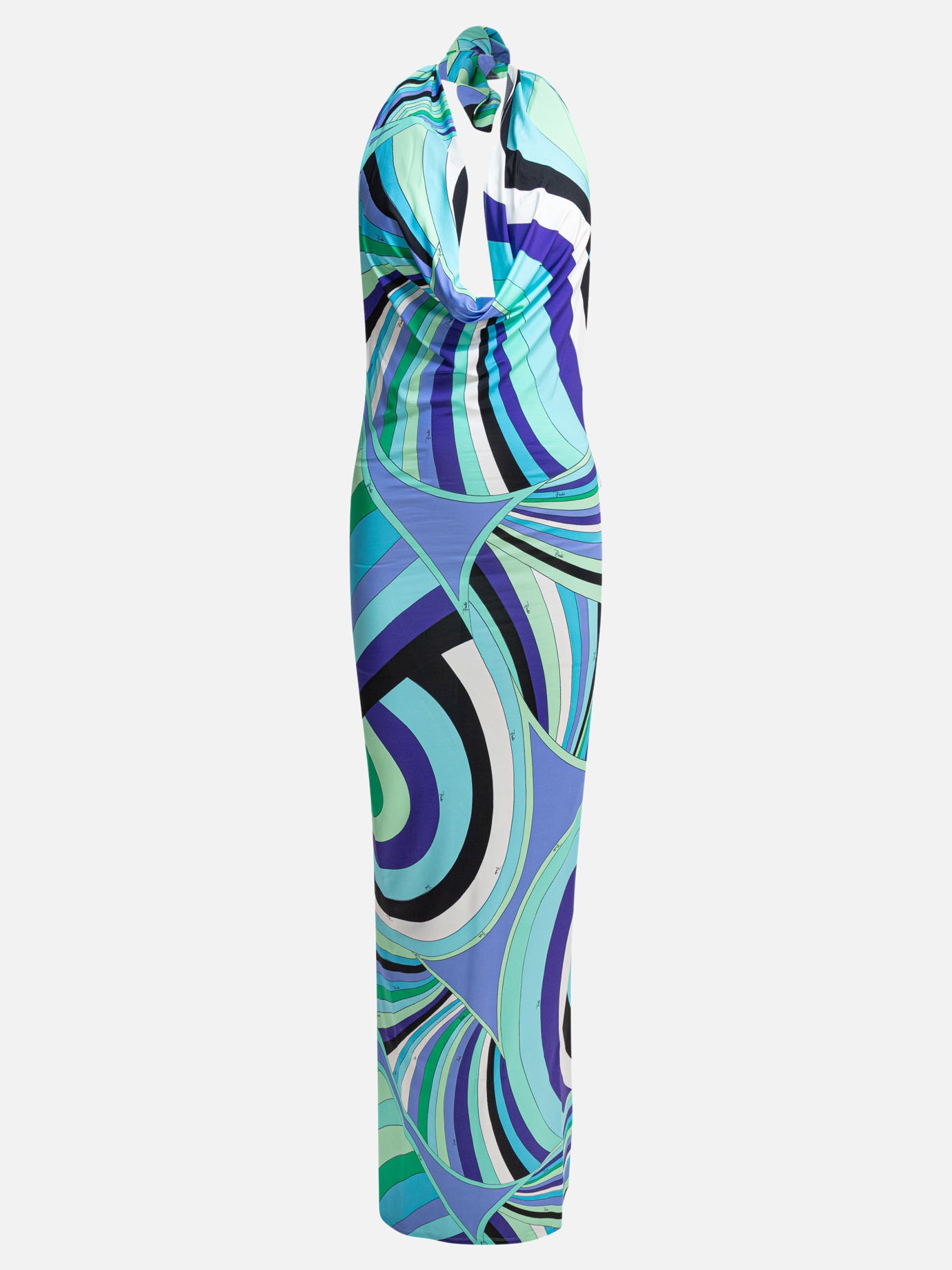 Pucci Long dress in Iride print Light blue