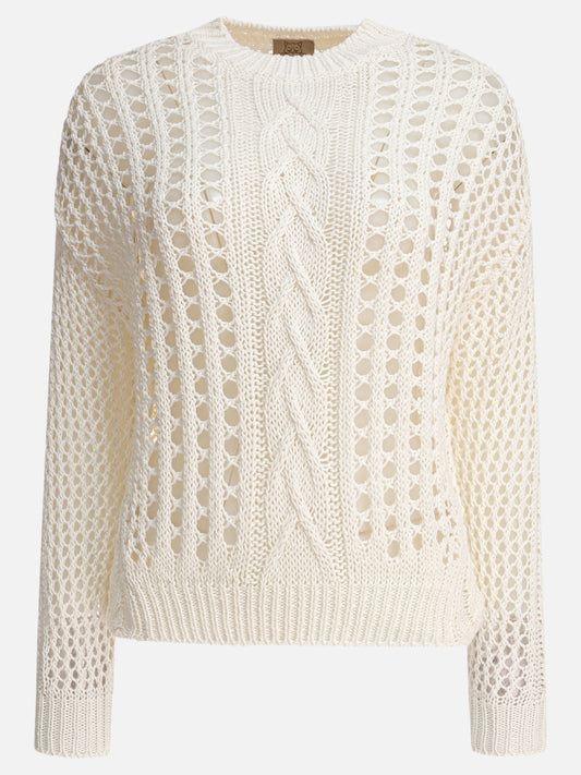 Crewneck sweaters Textured knit  White - Rakkì Women | PLP | VIETTI Online Store 
