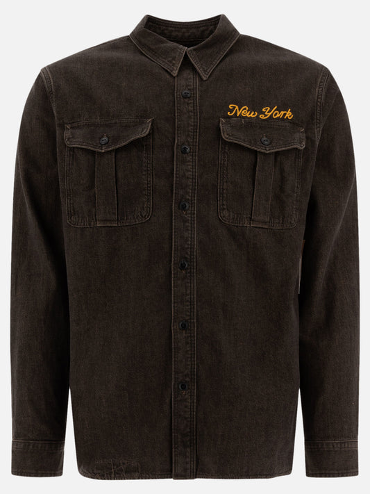 RRL by Ralph Lauren Embroidered denim shirt 16079939_S Black 1