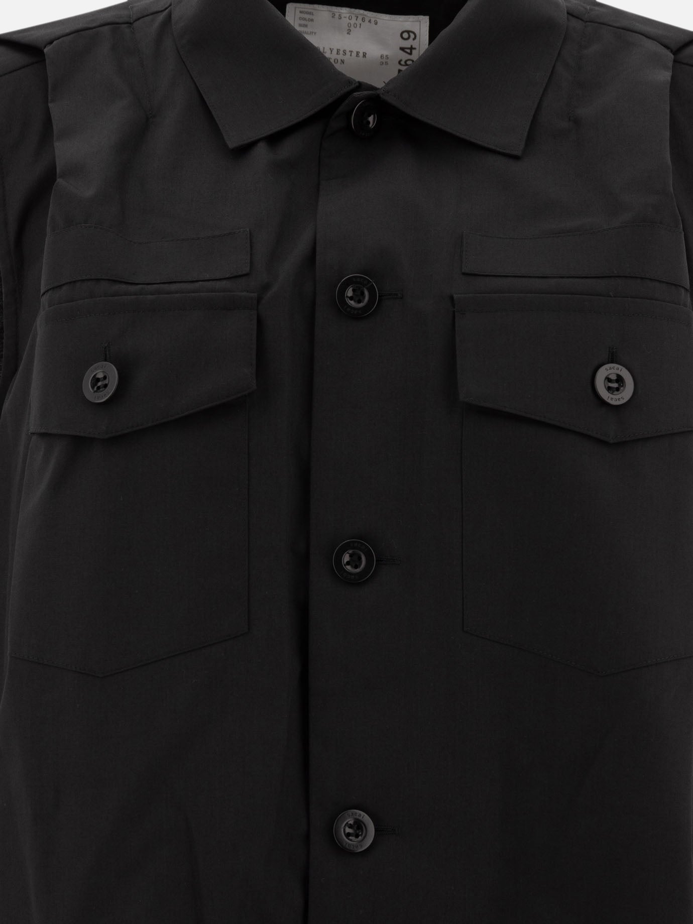 ワンピース sacai SS25 Shirt dress (25 07649 001) Sacai Shirt dress Black - Women | VIETTI Online Store