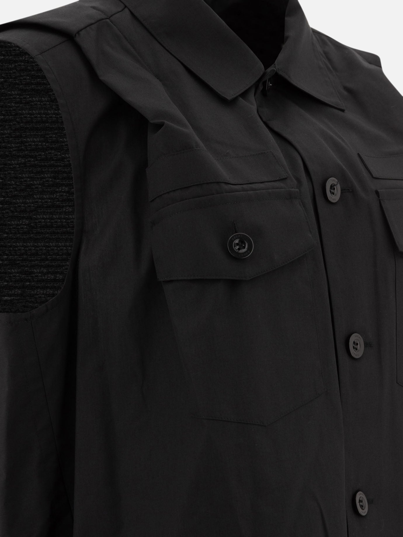 Sacai Shirt dress 11126571_1 Black thumbnail_4