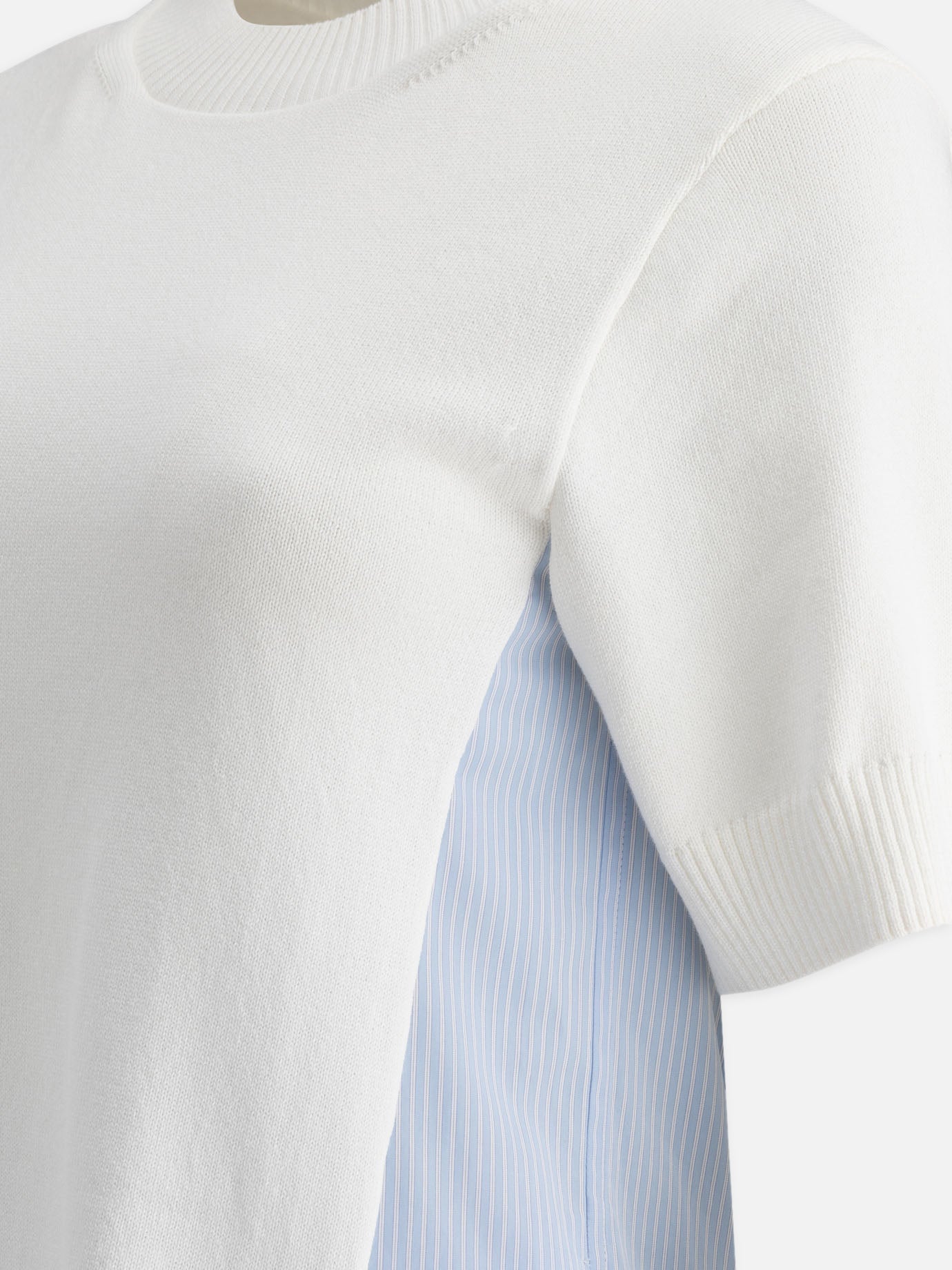 Sacai Cotton and knit dress White - Women | VIETTI Online Store Sacai Cotton and knit dress White - Women | VIETTI Online Store