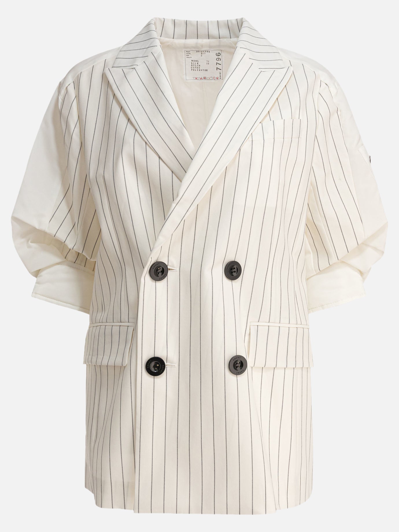Sacai Balzer double-breasted wool and silk 10040041_2 White thumbnail_1