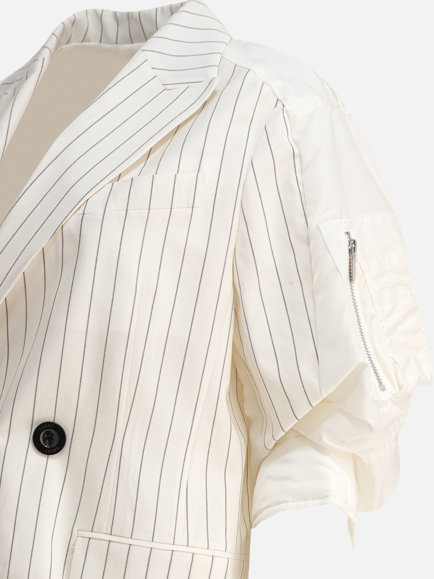 Sacai Balzer double-breasted wool and silk 10040041_2 White thumbnail_4