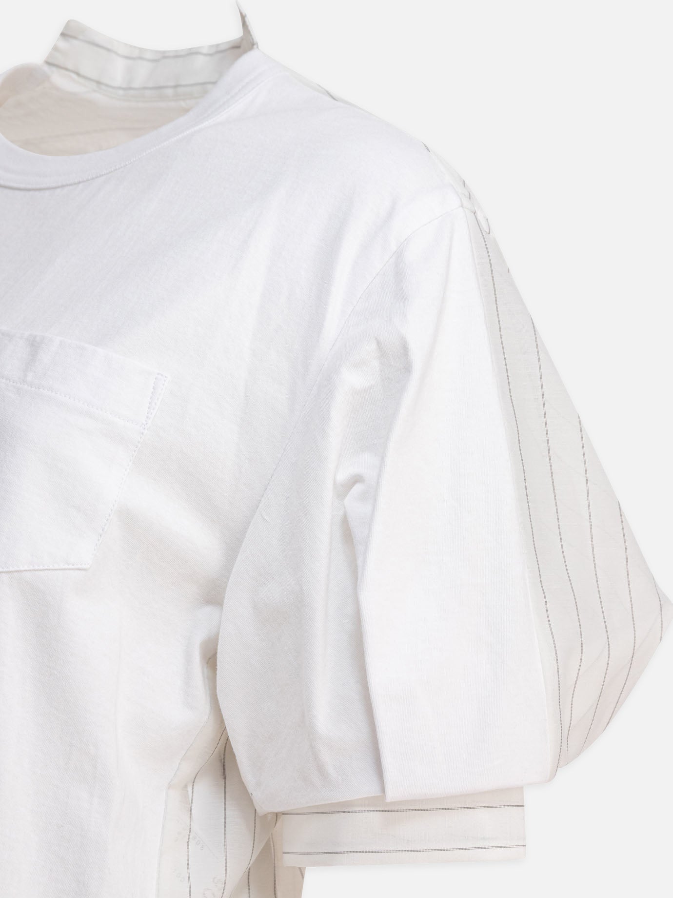 Tシャツ・カットソー sacai Spun organza and cotton jersey t-shirt (25 07805 817) Spun Organza x Cotton Jersey T-Shirt | sacai Official Store