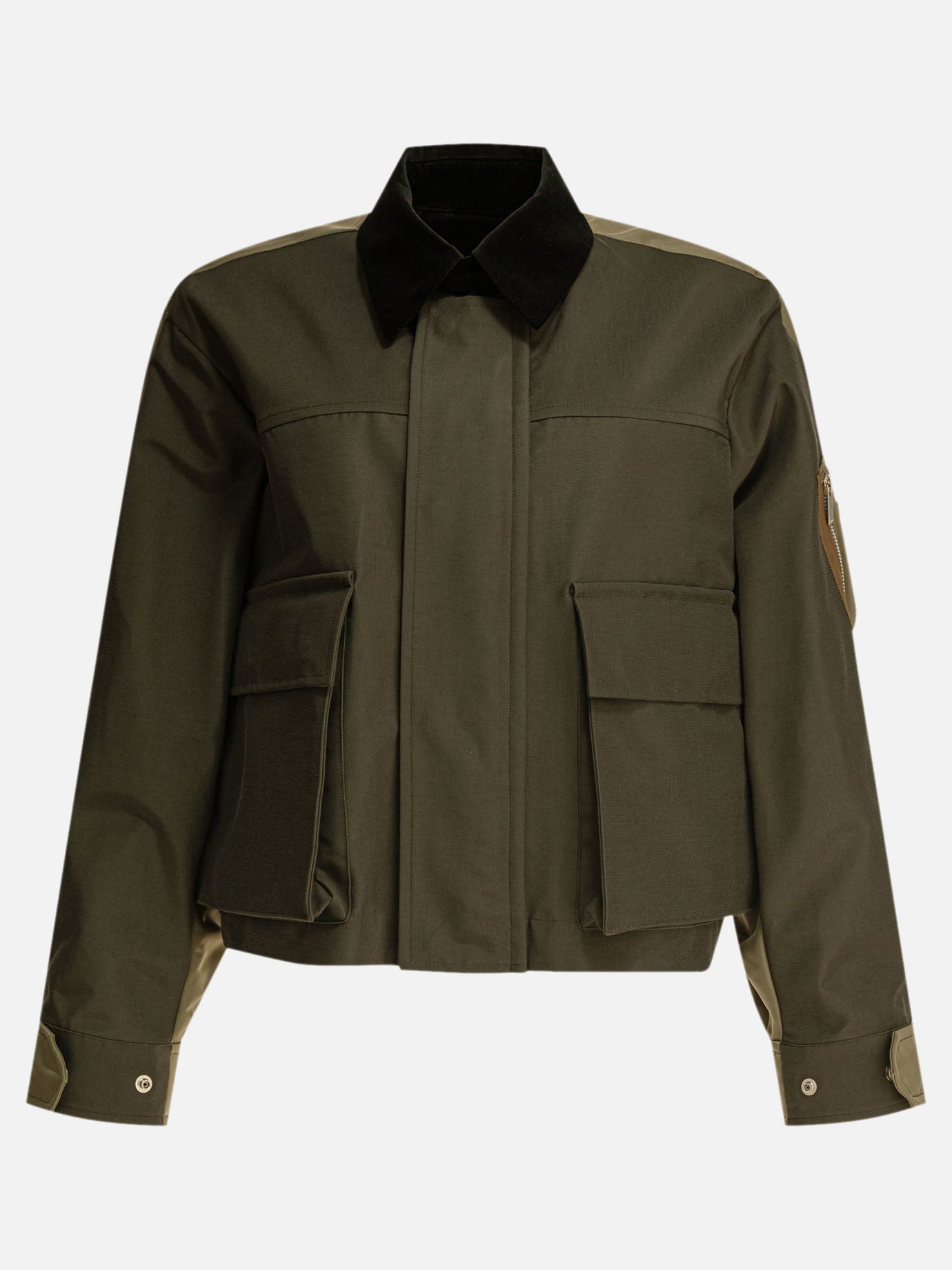 Sacai Crop jacket 10235450_3 Green thumbnail_1