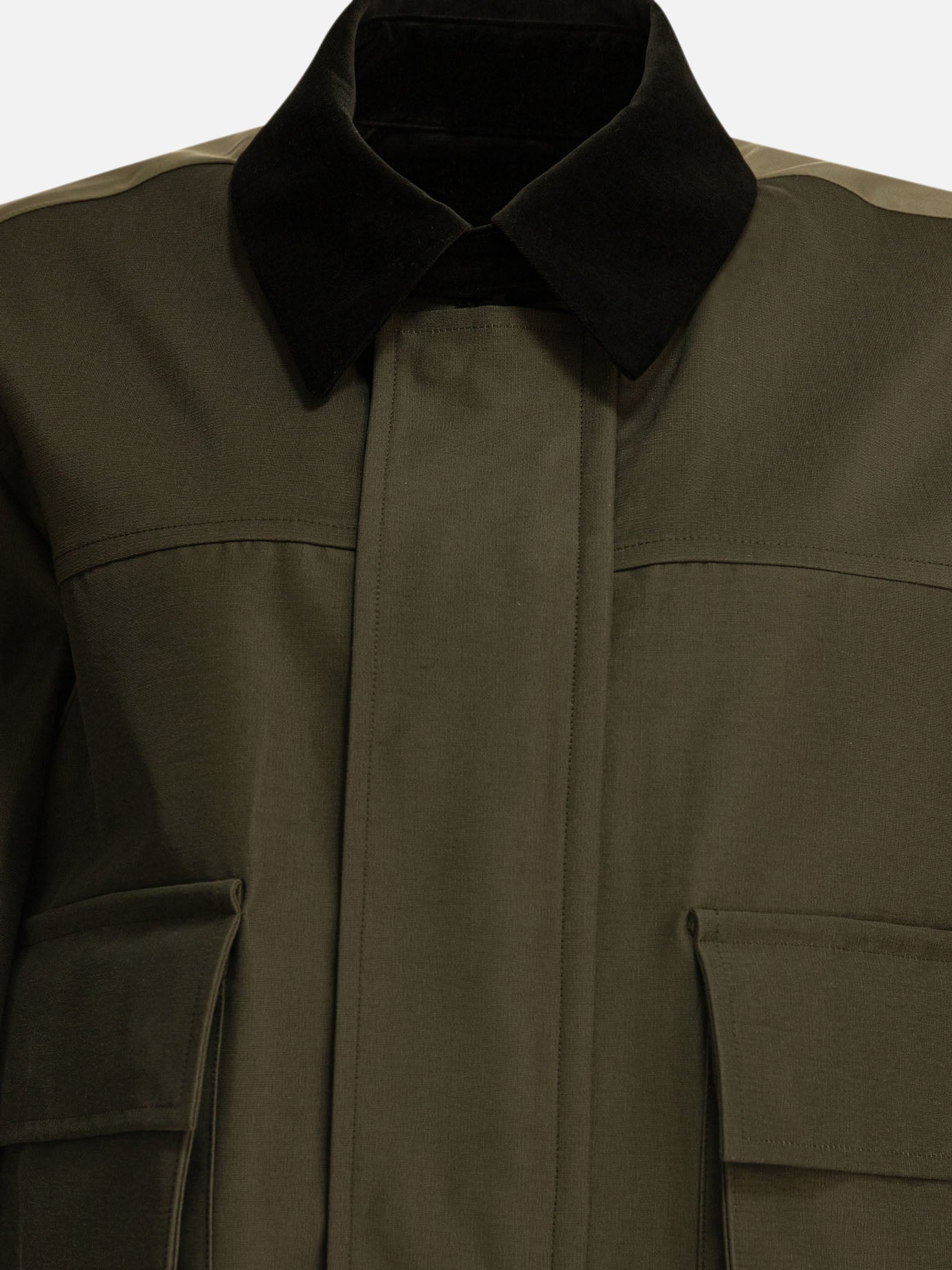 Sacai Crop jacket 10235450_3 Green thumbnail_3