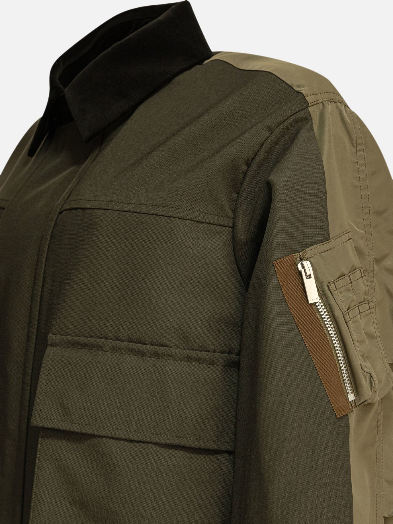 Sacai Crop jacket 10235450_3 Green thumbnail_4