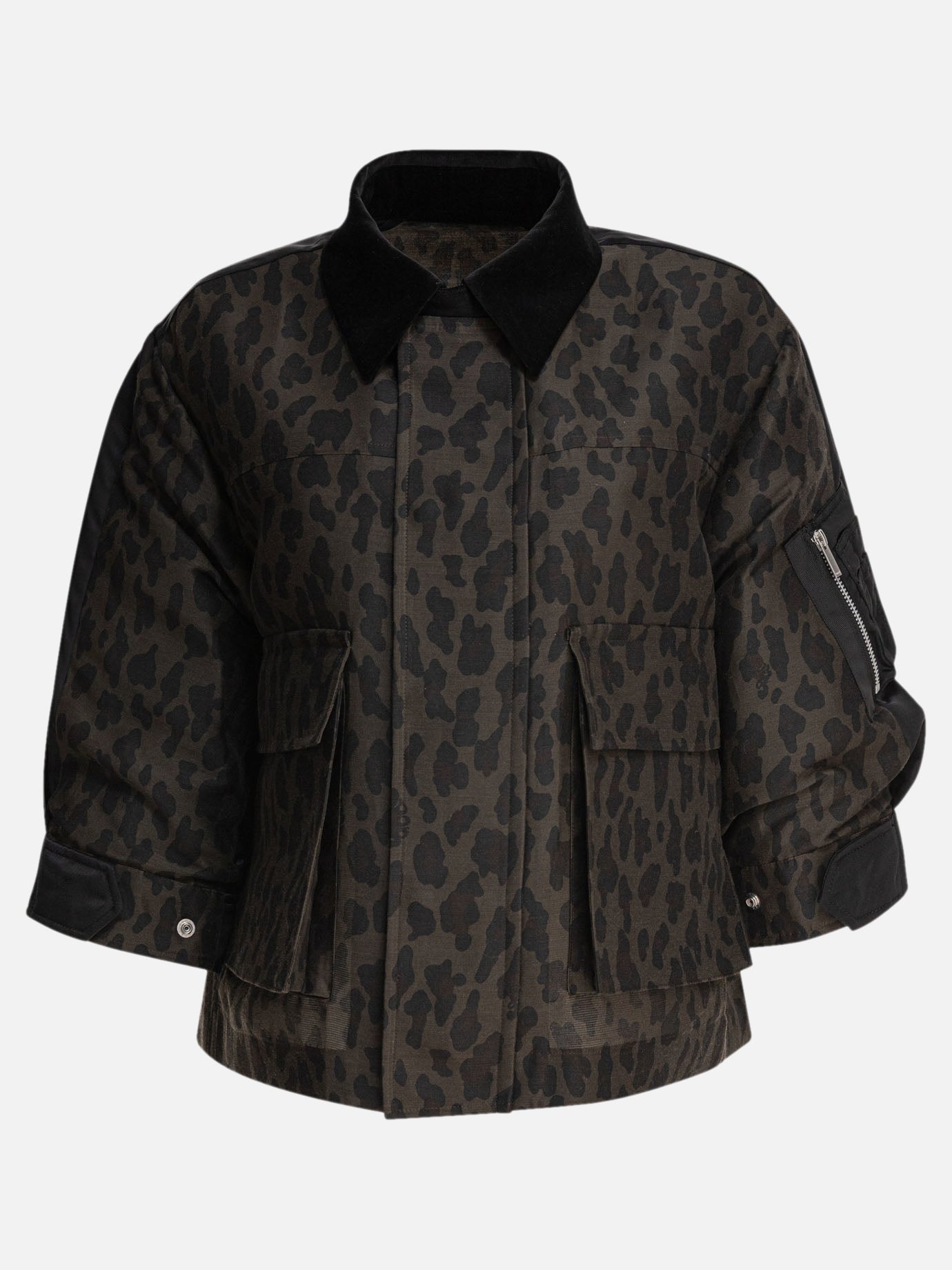 Giacche leggere & Trapuntate Animal print  Nero - Sacai Donna | PDP | VIETTI Online Store | Zoom-Modal
