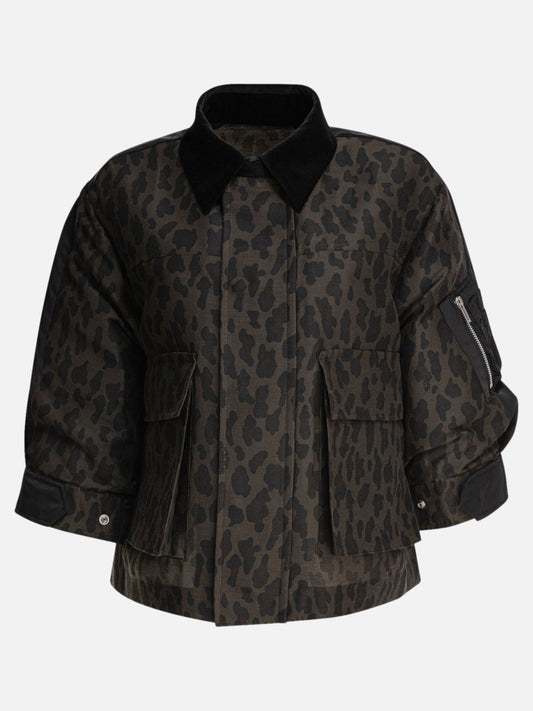 Giacche leggere & Trapuntate Animal print  Nero - Sacai Donna | PLP | VIETTI Online Store 
