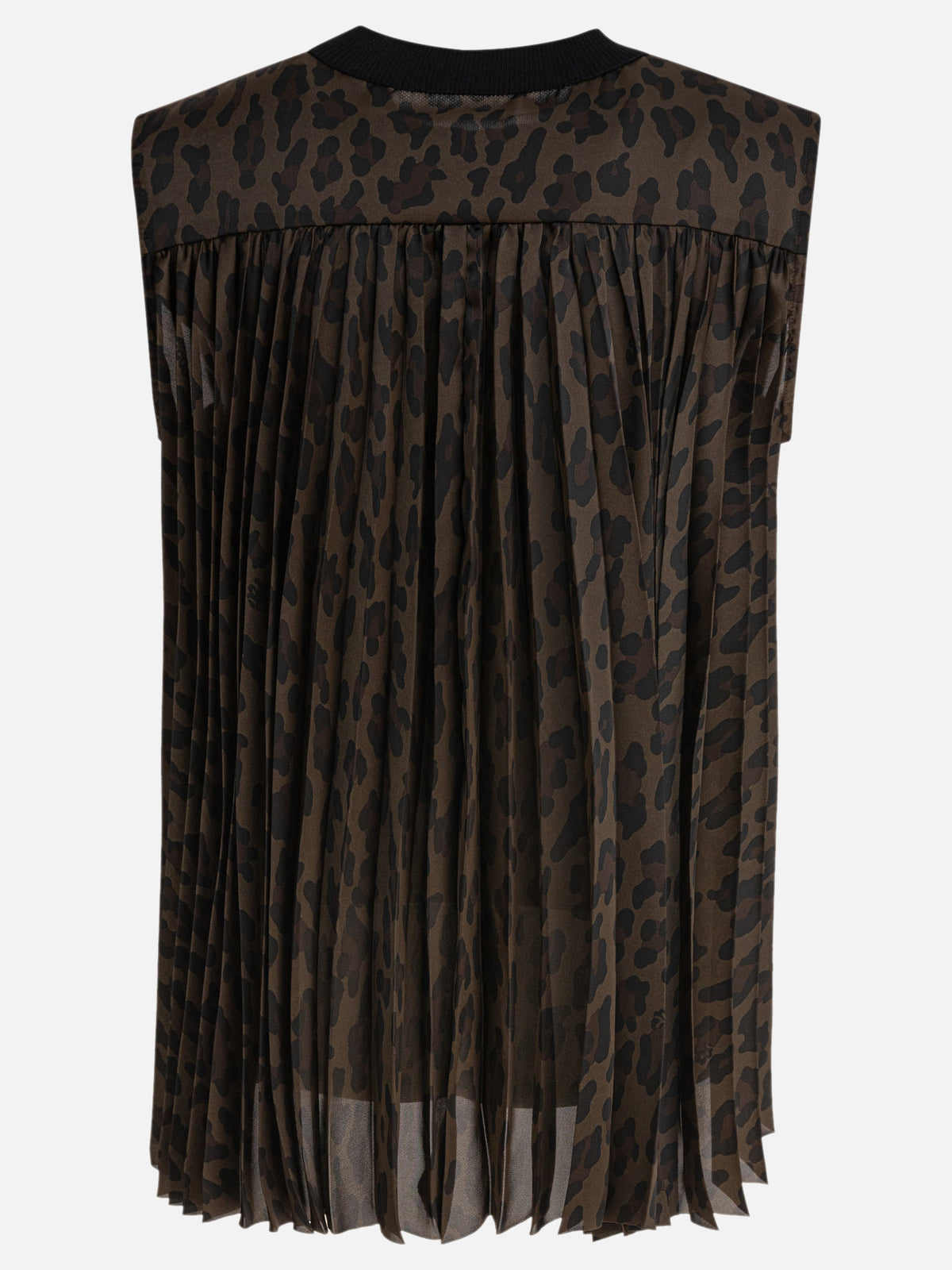 Sacai Leopard print top Black