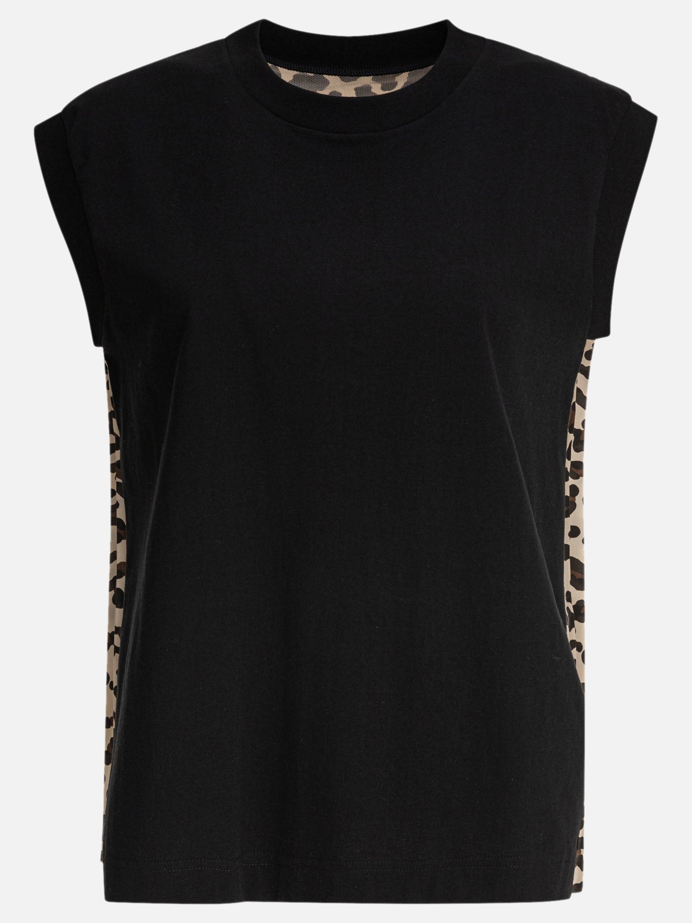 Sacai Leopard print top Black