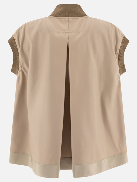 Giacche smanicate Solid colour  Beige - Sacai Donna | PLP | VIETTI Online Store | 2
