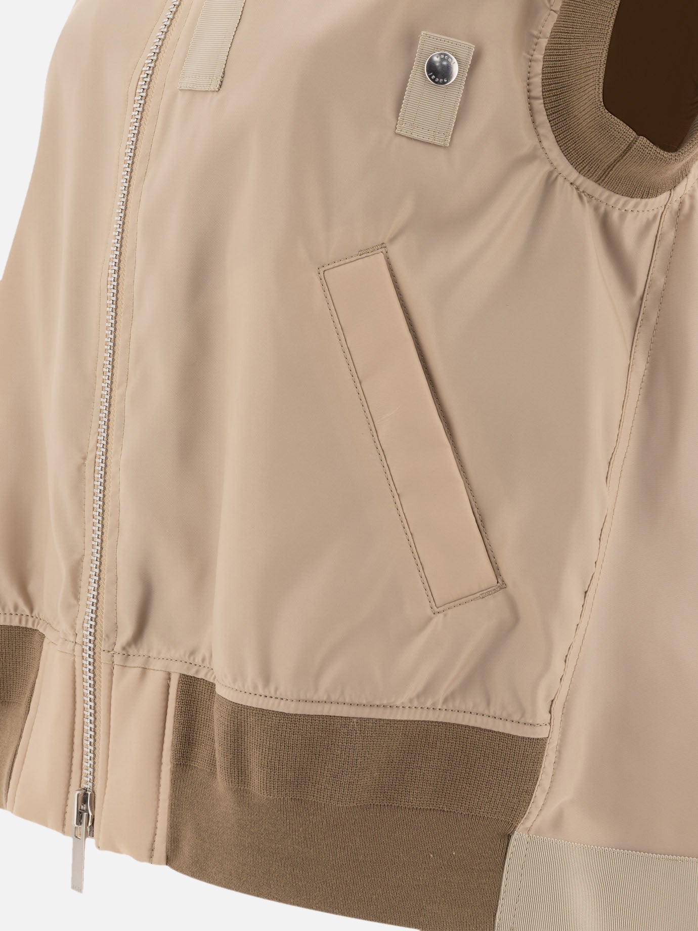 Giacche smanicate Solid colour  Beige - Sacai Donna | PDP | VIETTI Online Store | thumbnail_4