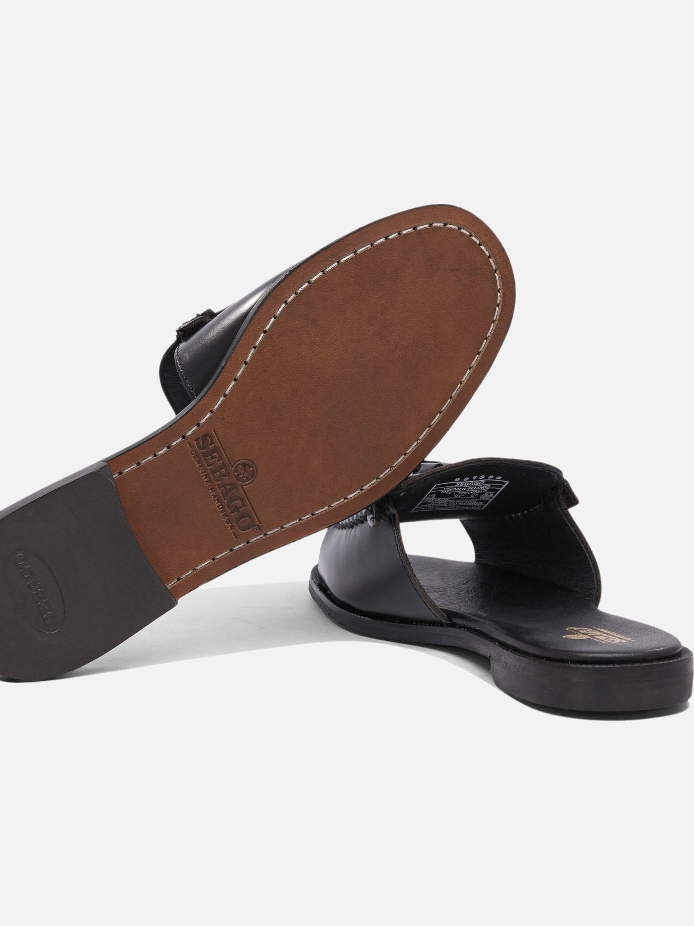 Slides 100% leather - 100% leather  Black - Sebago Women | PDP | VIETTI Online Store | thumbnail_5