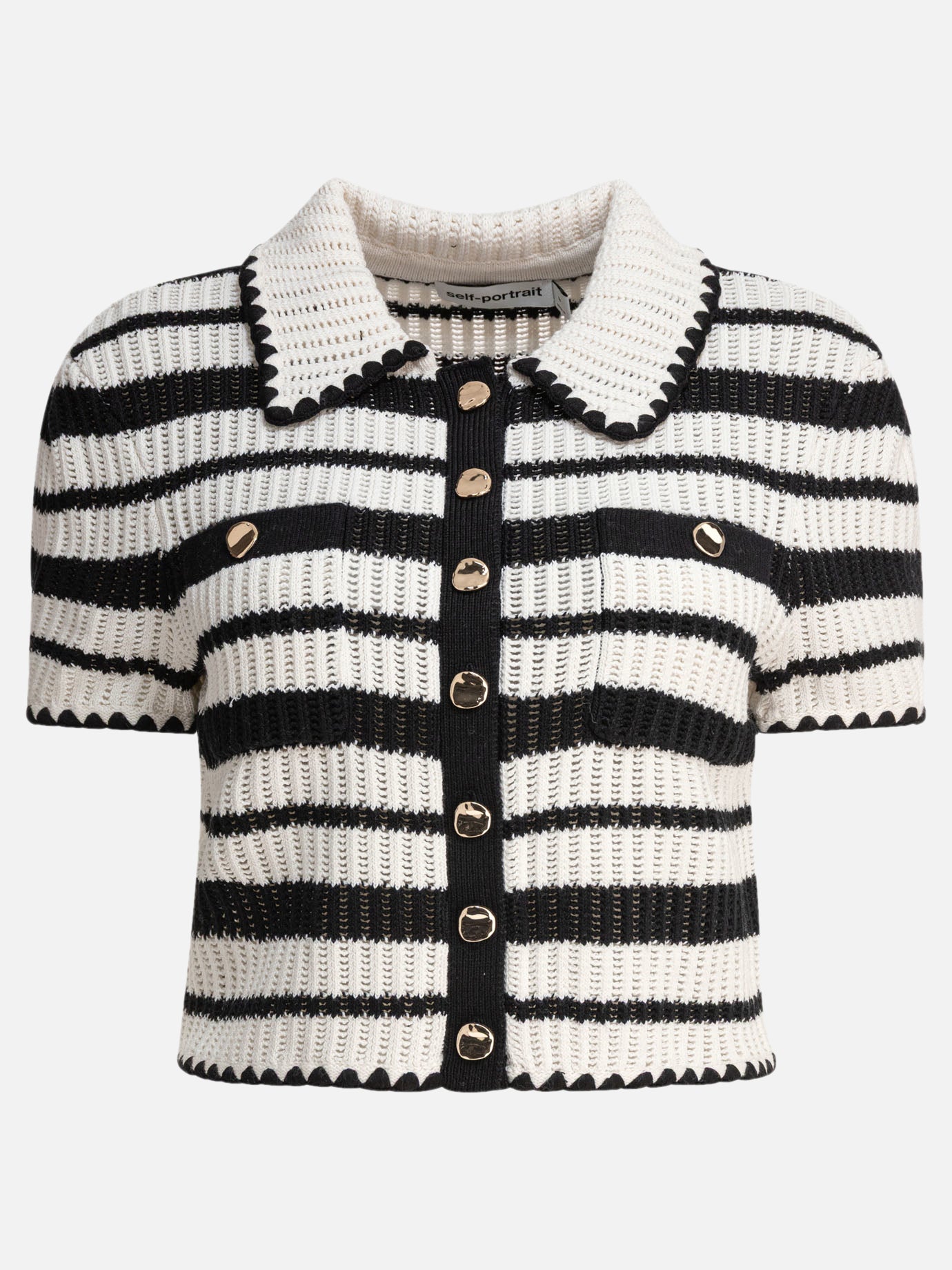 Cardigan Striped  Bianco - Self-portrait Donna | PDP | VIETTI Online Store | thumbnail