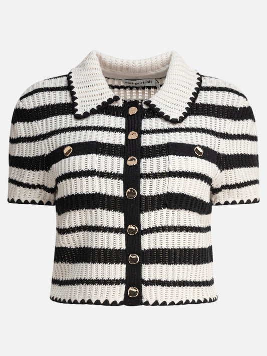 Cardigan Striped  Bianco - Self-portrait Donna | PDP | VIETTI Online Store 
