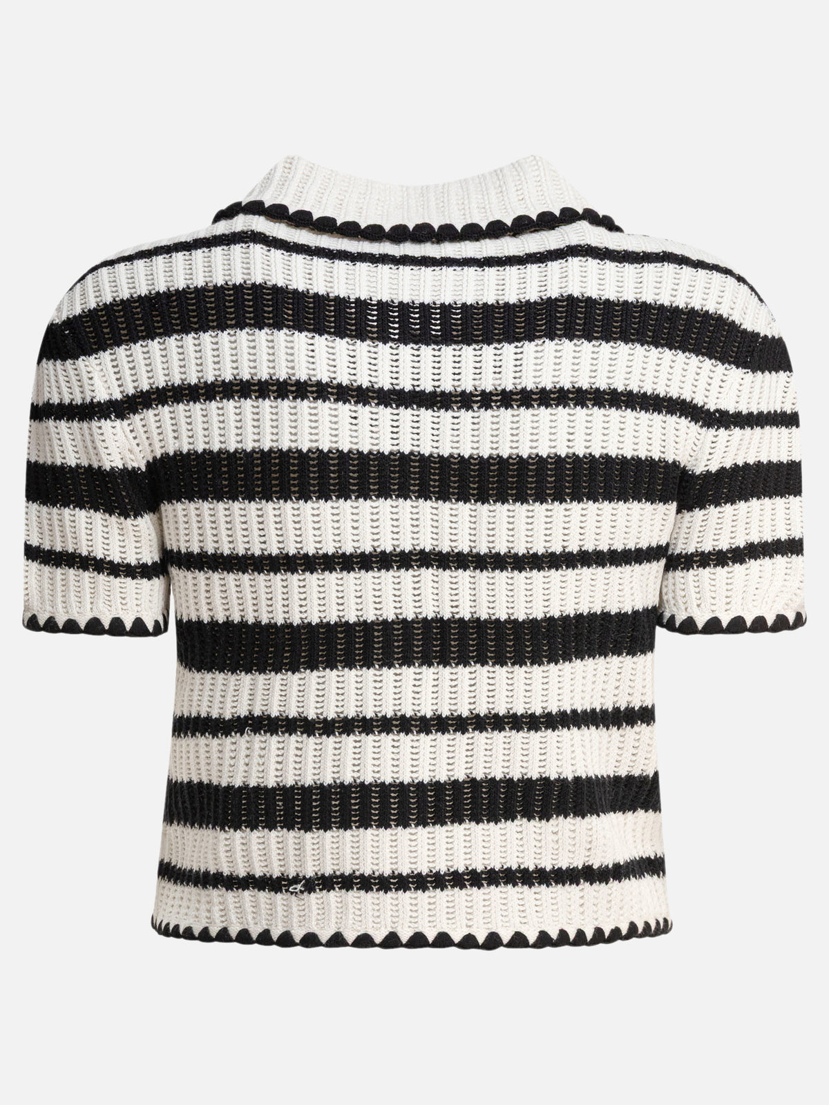 Self-portrait Crocheted polo sweater White