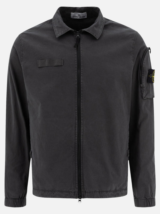 Stone Island Organic cotton overshirt with "Old" effect 19421923_M Grey 1