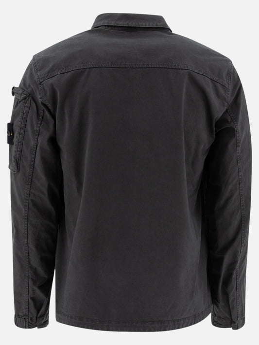 Stone Island Organic cotton overshirt with "Old" effect 19421923_M Grey 2