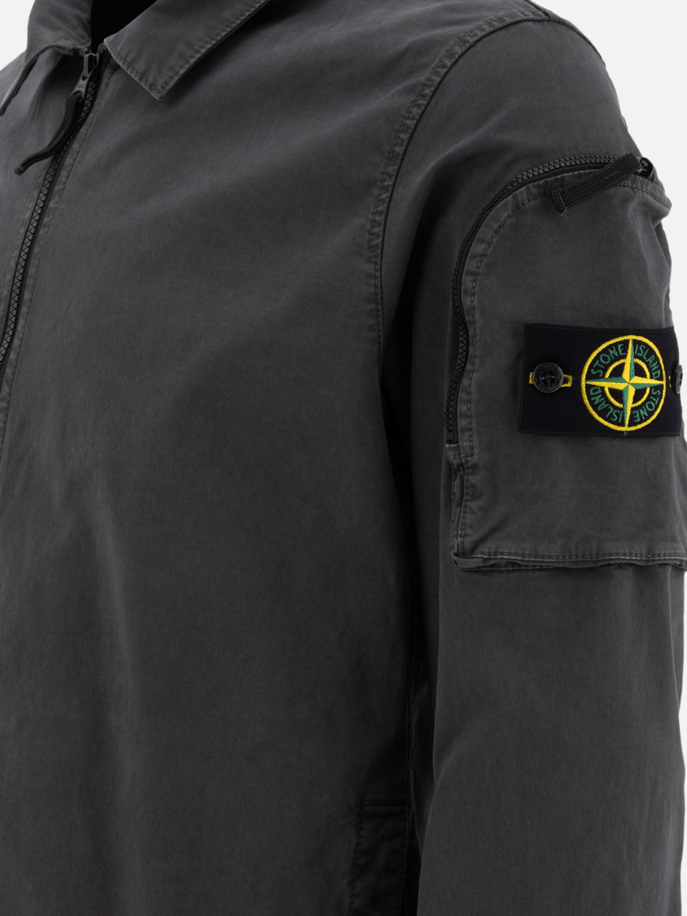 Giacche overshirt Logo  Grigio - Stone Island Uomo | PDP | VIETTI Online Store | thumbnail_4