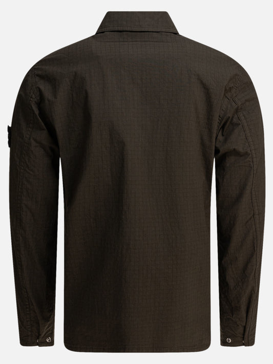 Stone Island Overshirt in cotone ripstot biologico stretch 20664475_M Green 2