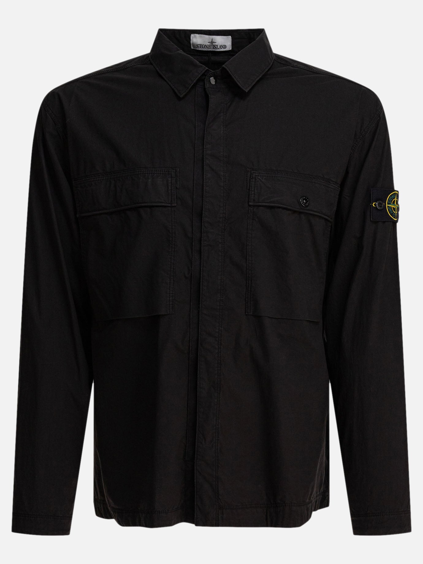 Stone Island Overshirt in tela di cotone stretch 23073480_L Black thumbnail_1
