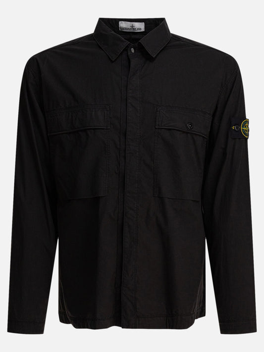 Stone Island Overshirt in tela di cotone stretch 23073480_L Black 1