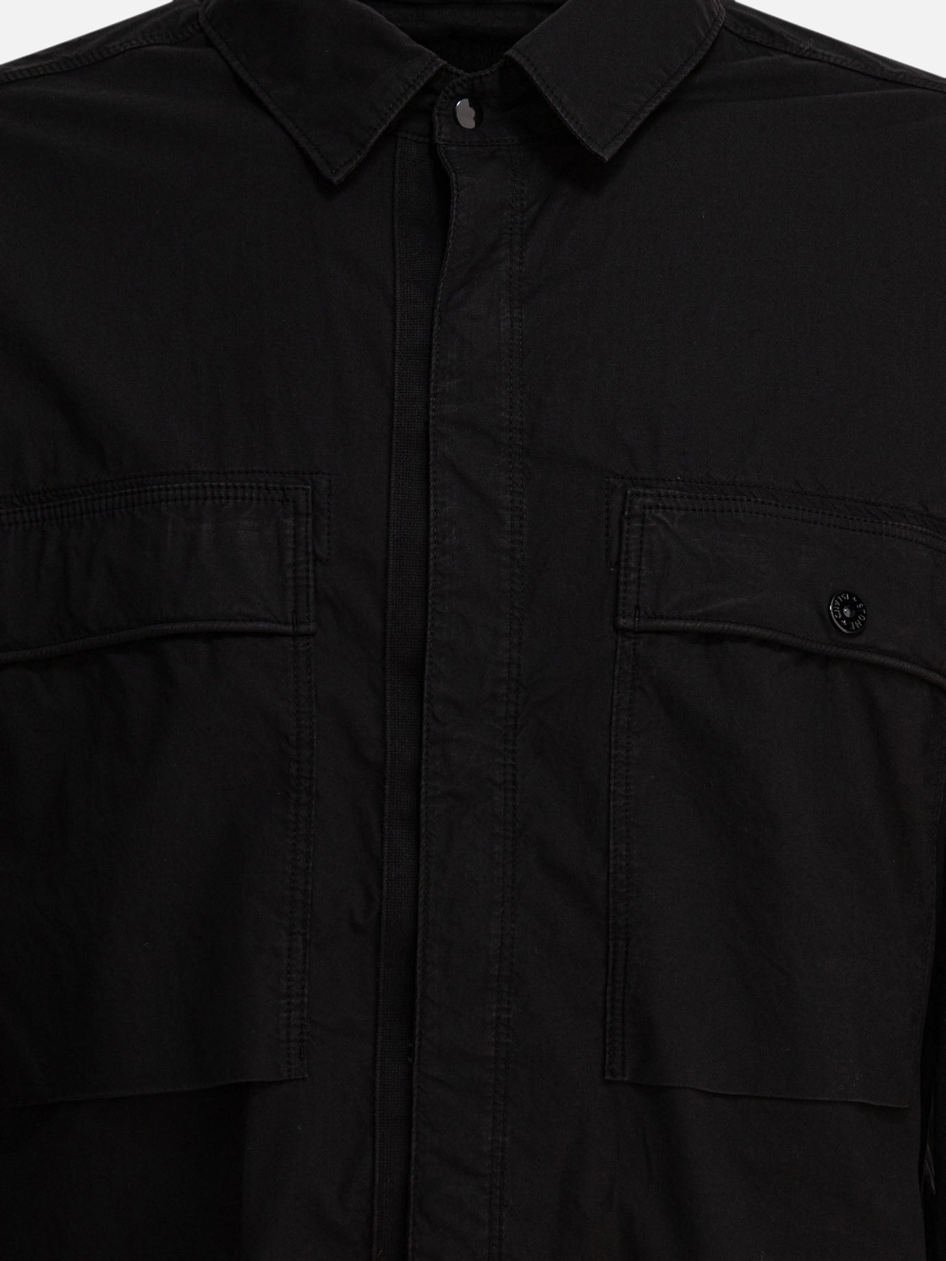 Stone Island Overshirt in tela di cotone stretch 23073480_L Black thumbnail_3