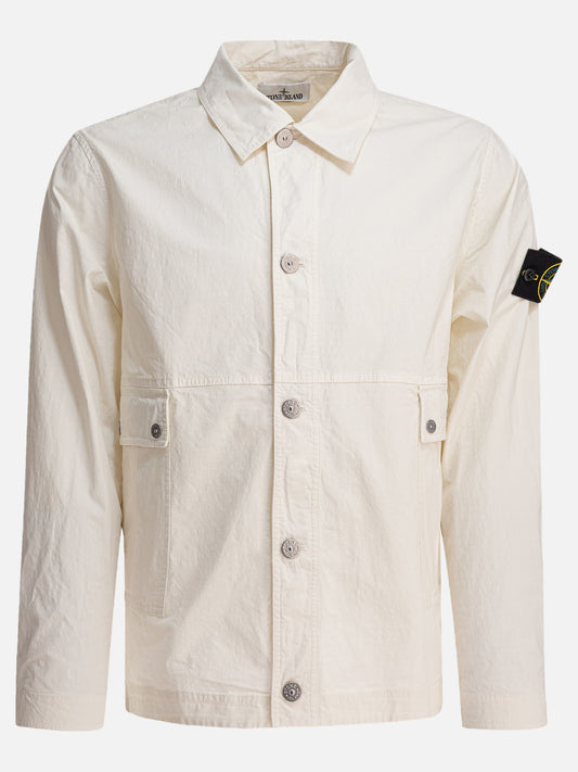 Stone Island Overshirt in cotone ripstop 19700807_L White 1