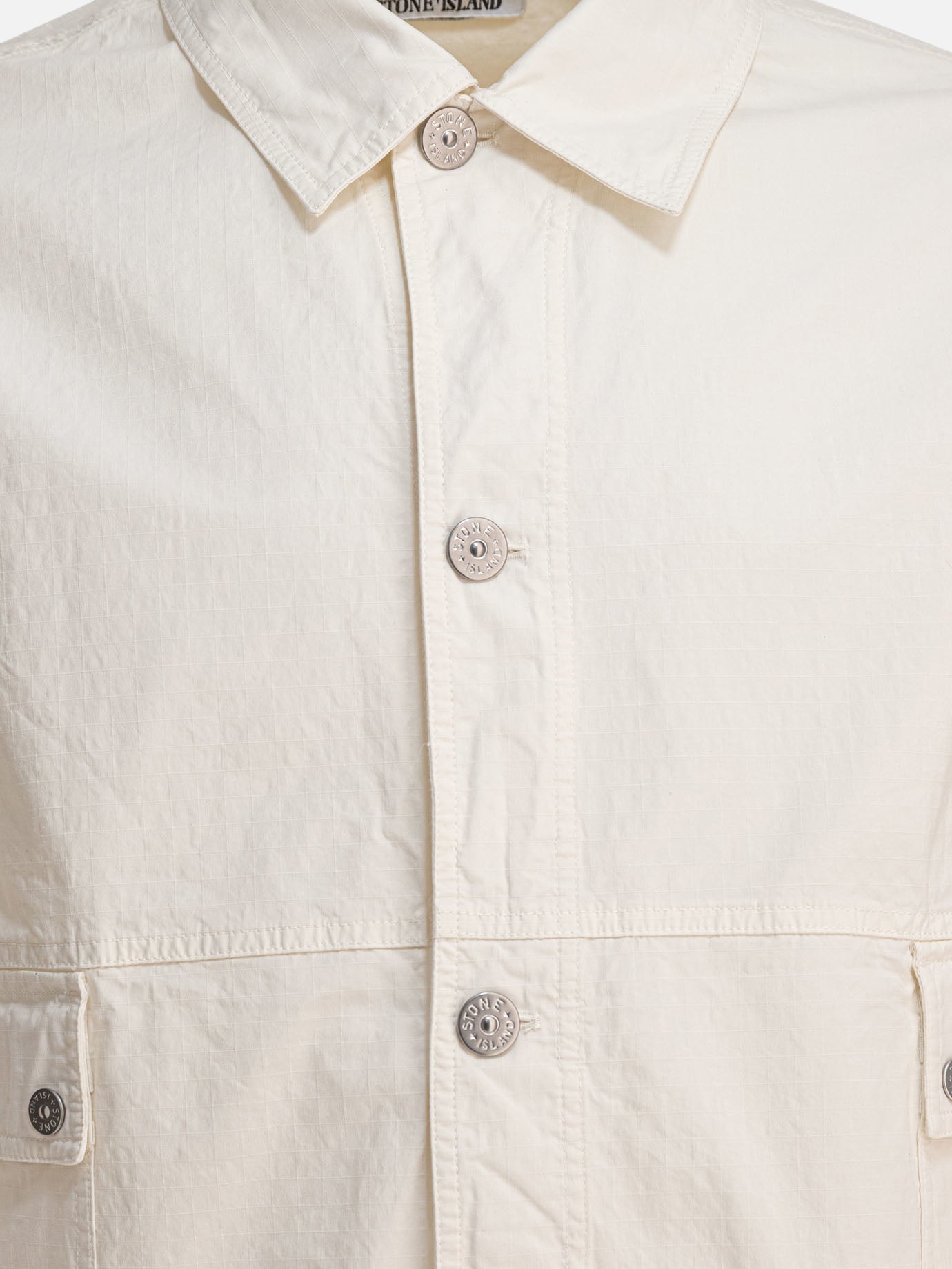 Stone Island Overshirt in cotone ripstop 19700807_L White thumbnail_3