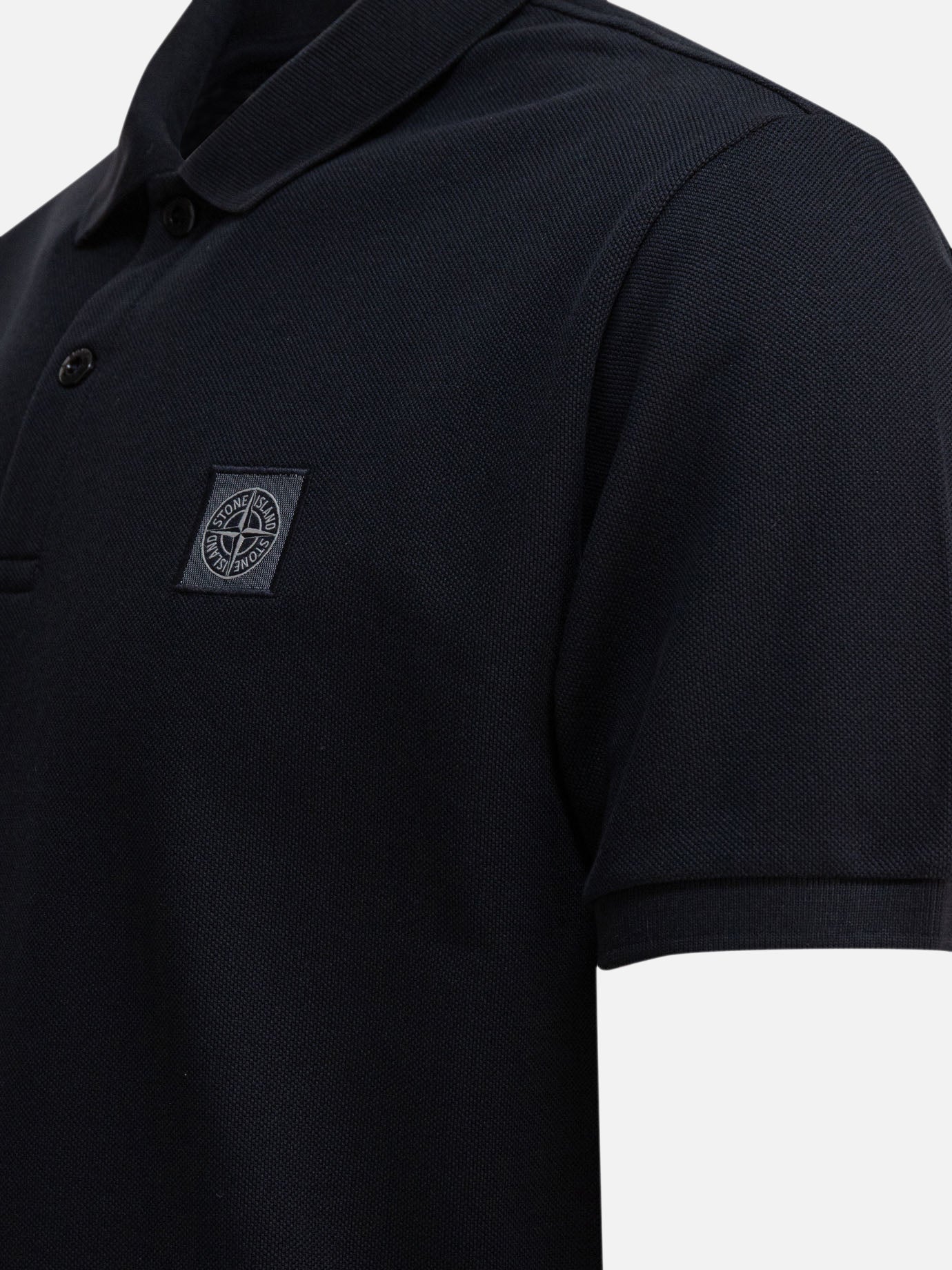 Stone Island Organic cotton piqué polo shirt Blue