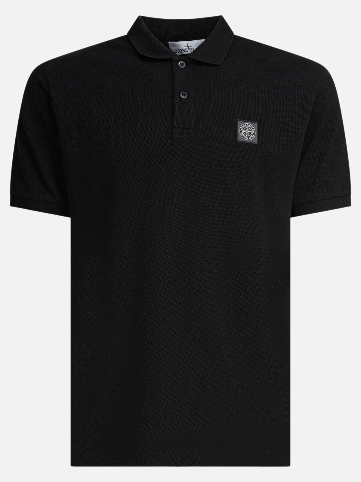 Stone Island Organic cotton piqué polo shirt Black