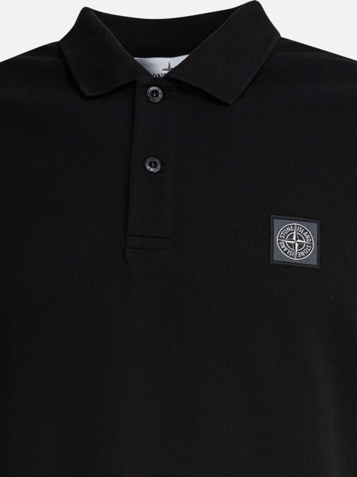 Stone Island Organic cotton piqué polo shirt Black - VIETTI