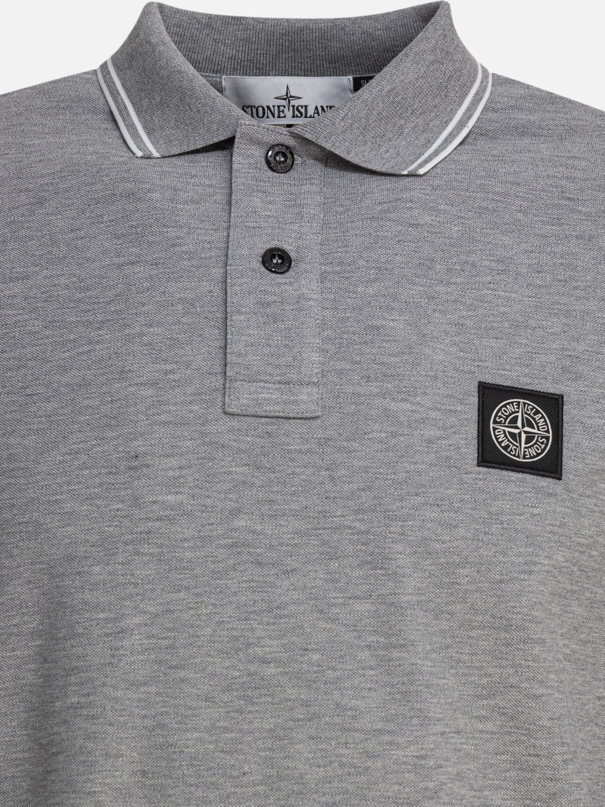 Stone Island Organic cotton piqué polo shirt Grey - VIETTI
