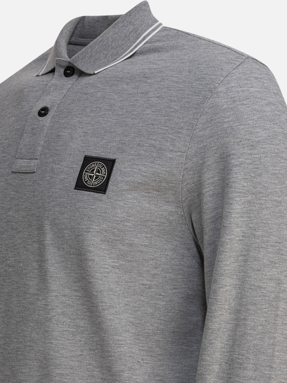 Stone Island Organic cotton piqué polo shirt Grey - VIETTI