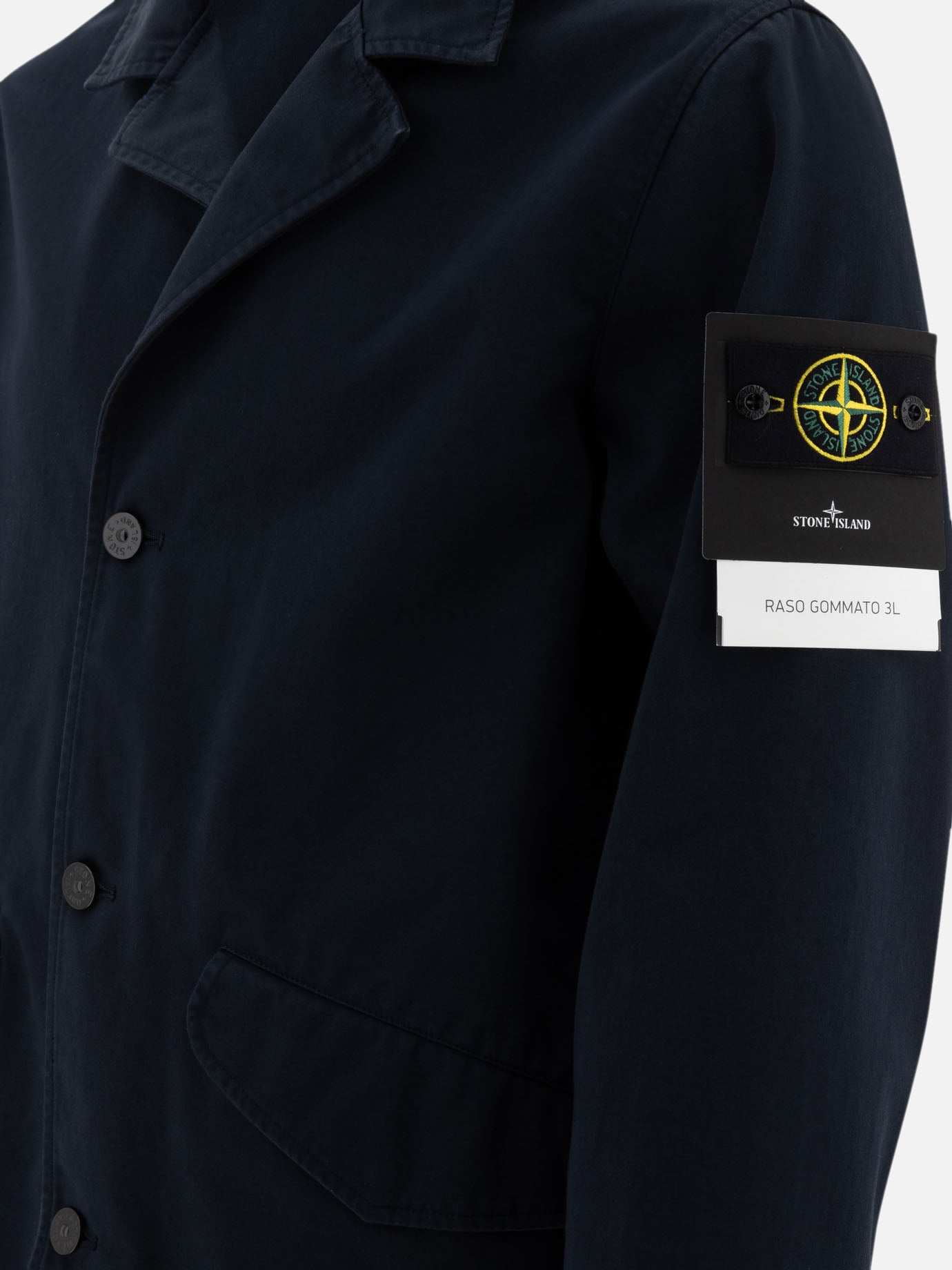 Stone Island Blazer in Raso Gommato 3L Blue