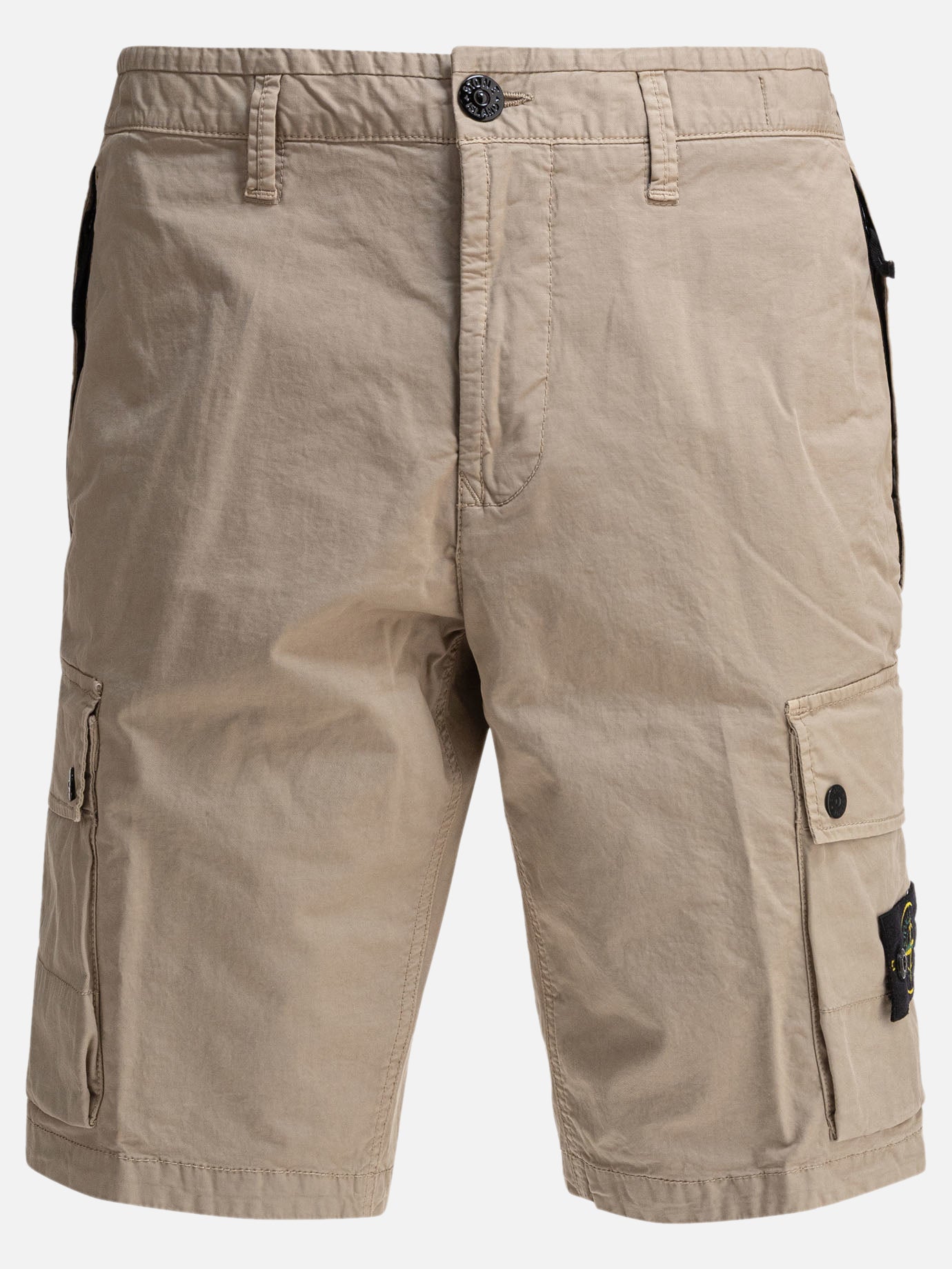 Stone Island Supima® cotton twill cargo bermuda shorts Beige