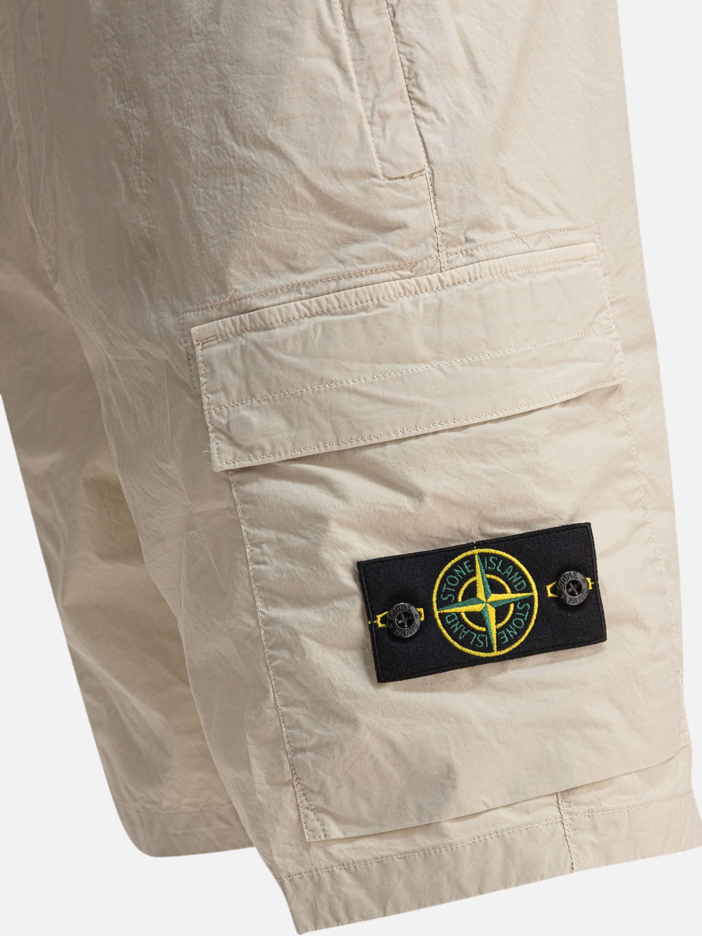 Stone Island Bermuda cargo in tela di cotone stretch 24632331_32 Beige thumbnail_4