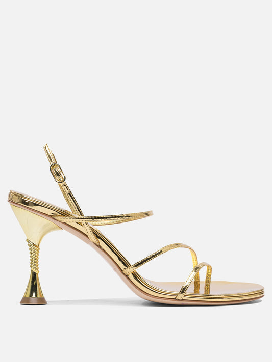 Heeled sandals 100% leather - 100% leather  Gold - Studio Amelia Women | PLP | VIETTI Online Store 
