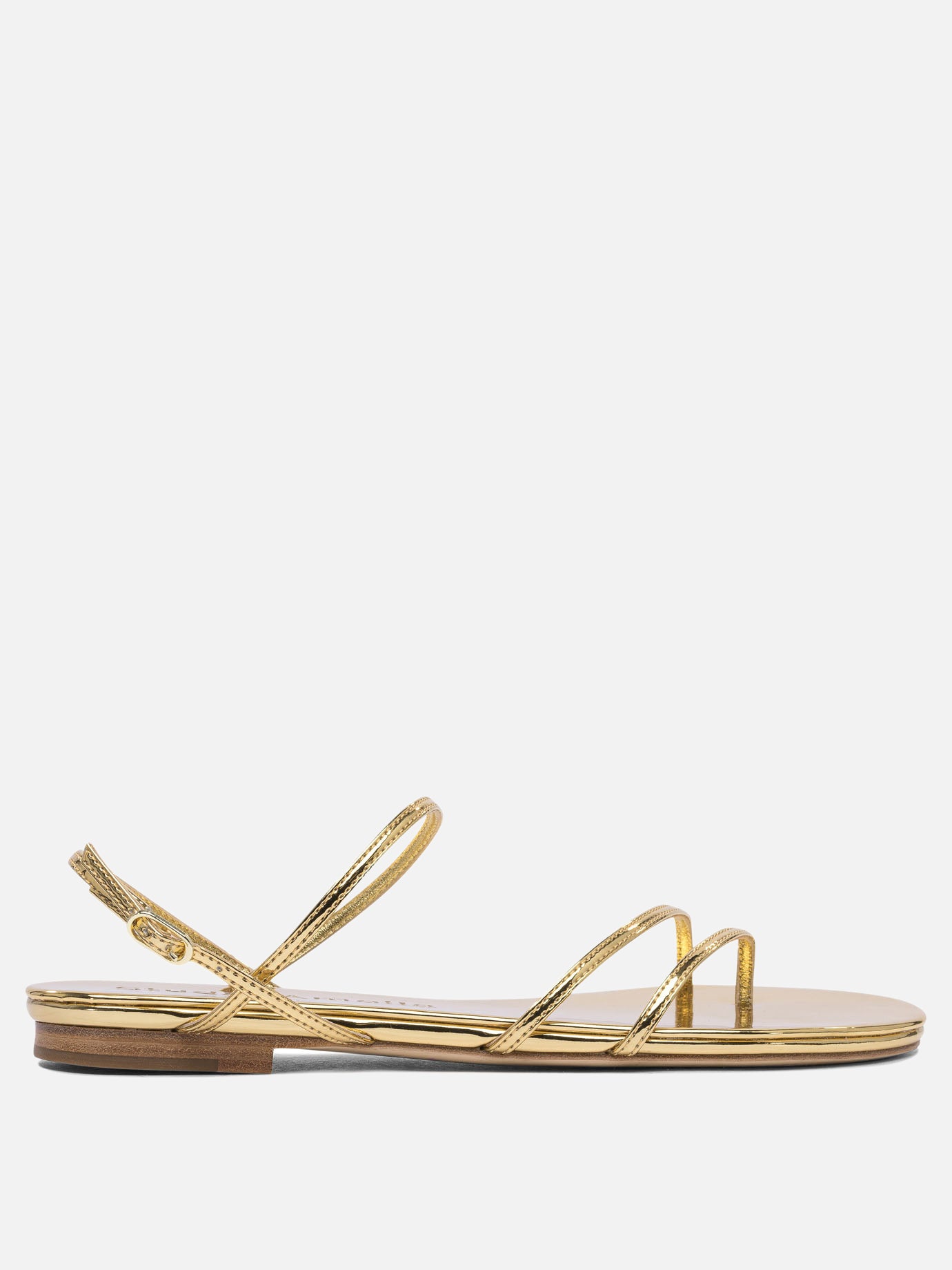 Flat sandals 100% leather - 100% leather  Gold - Studio Amelia Women | PDP | VIETTI Online Store | thumbnail