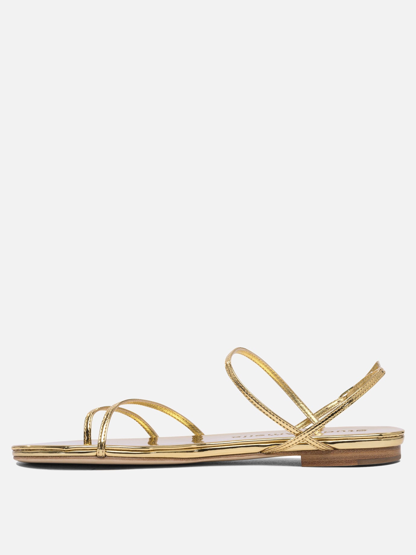 Flat sandals 100% leather - 100% leather  Gold - Studio Amelia Women | PDP | VIETTI Online Store | thumbnail_3