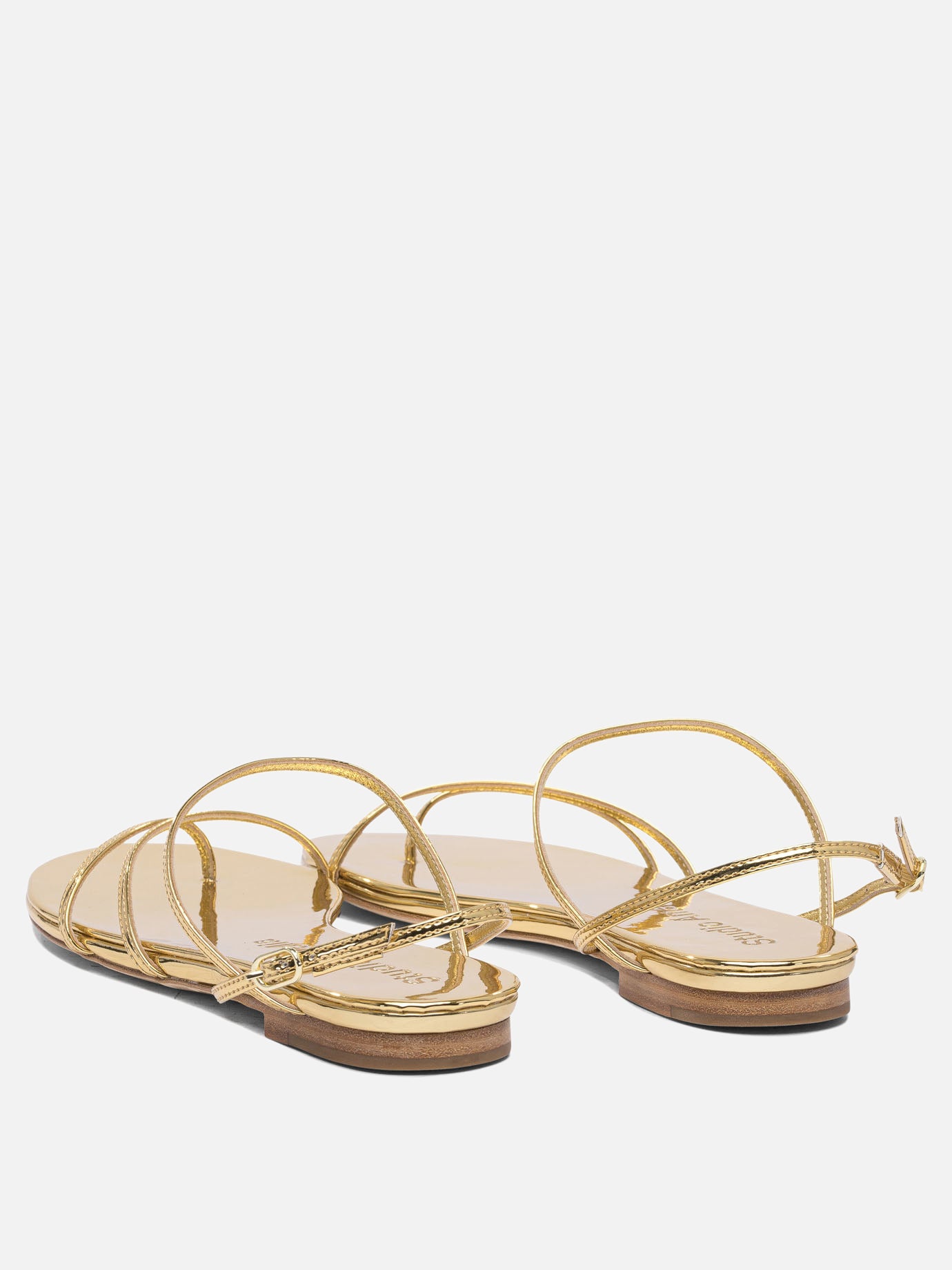 Flat sandals 100% leather - 100% leather  Gold - Studio Amelia Women | PDP | VIETTI Online Store | thumbnail_4