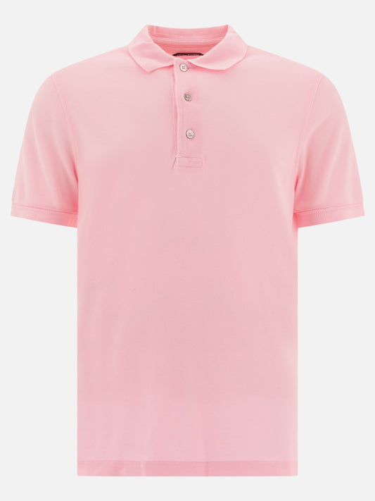 Tom Ford Polo in piquet di lyocell 16308811_52 Pink 1